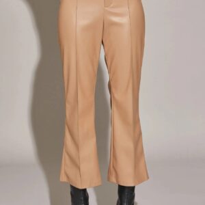 Vegan Leather Pintuck Ankle Pants