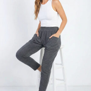 Charcoal Grey Joggers Casual Lounge Pants with Pockets Sweatpants